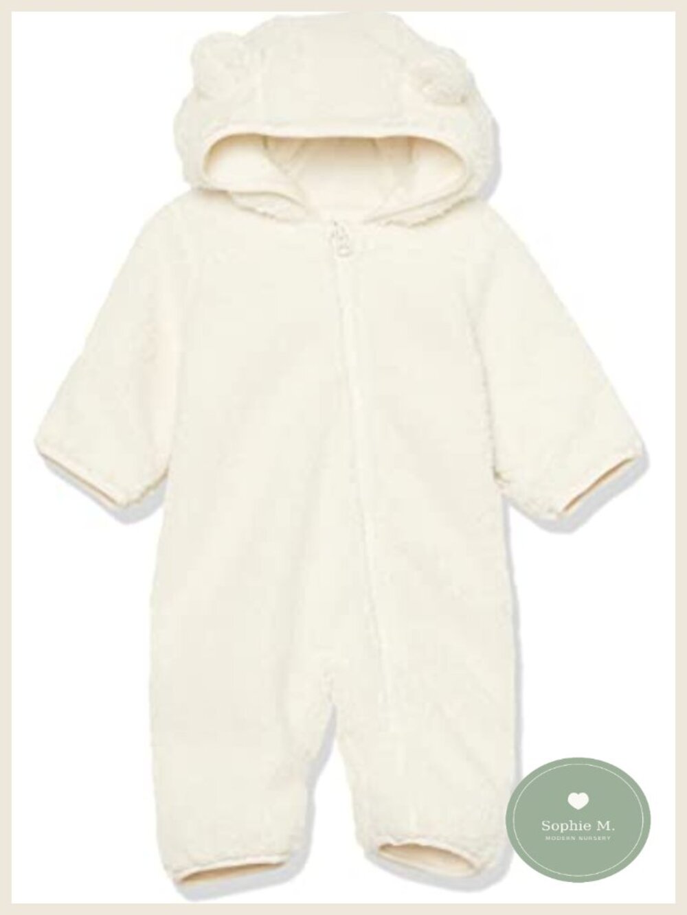 Unisex Babies Hooded Sherpa Fleece Bunting Suit Snowsuit